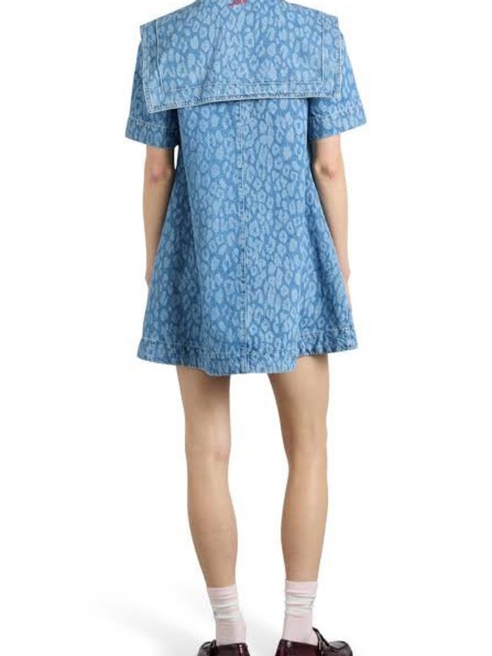 Goldie dress - denim leopard laser - 8 / BLUE mini - Picture 2 of 7